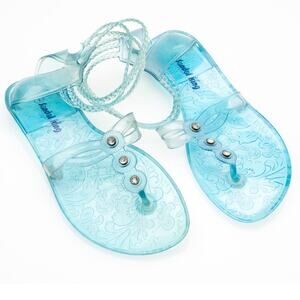 Sandal Kings Girls blue plastic Sandal King flip flops sz 1